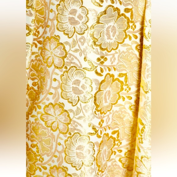 Lilly Pulitzer LEVY A-Line DRESS Gold Metallic Blooming Floral Brocade 00 NEW - Picture 9 of 9